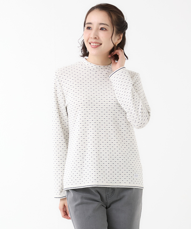 小花柄 ジャカード カットソー