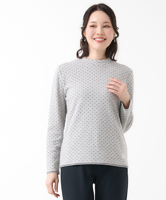 小花柄 ジャカード カットソー