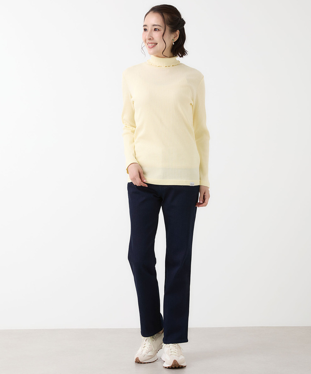 リブ メロー ハイネックカットソー