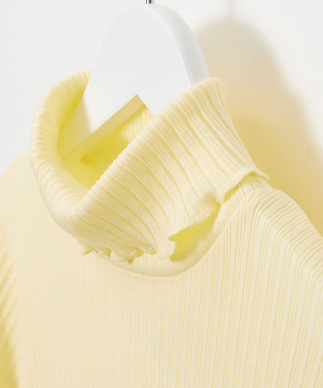 リブ メロー ハイネックカットソー