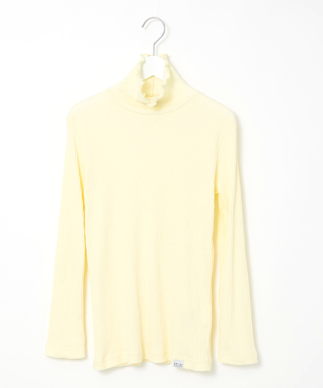 リブ メロー ハイネックカットソー