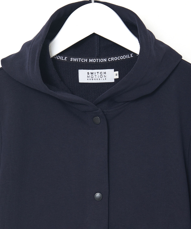 微起毛 裏毛 スナップボタン パーカー