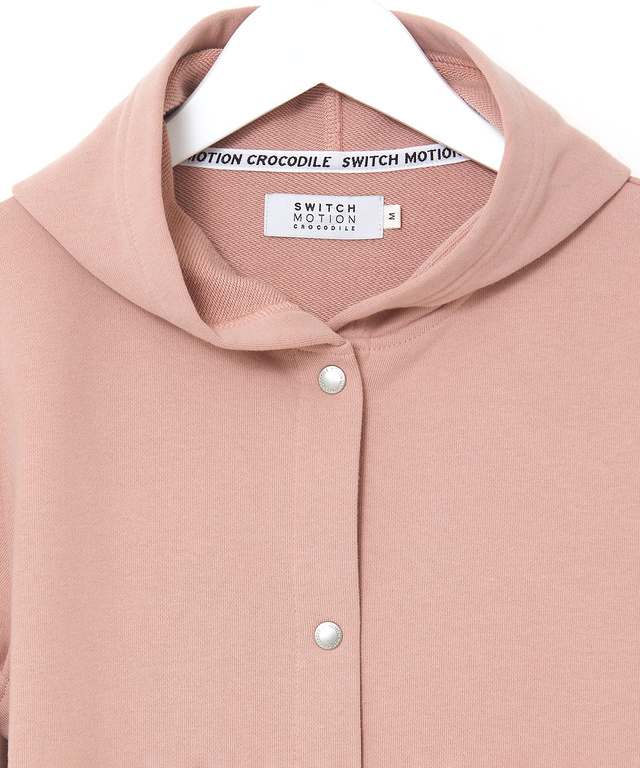 微起毛 裏毛 スナップボタン パーカー