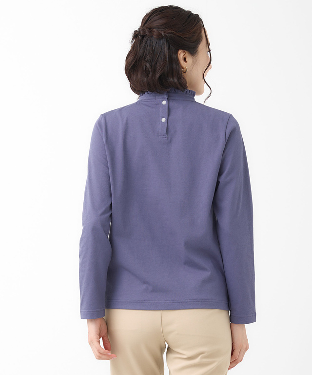 プレーティング天竺 襟フリル カットソー【吸汗速乾】