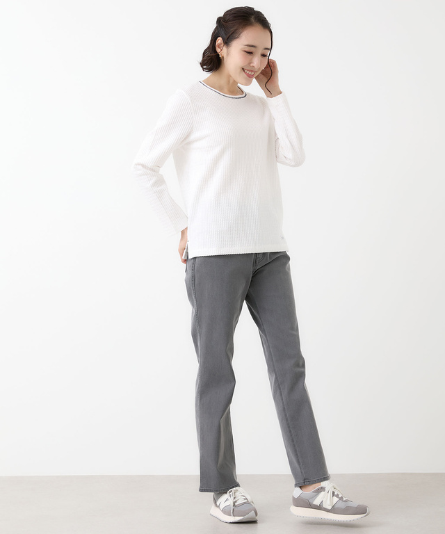 ケーブルジャカード クルーネック カットソー