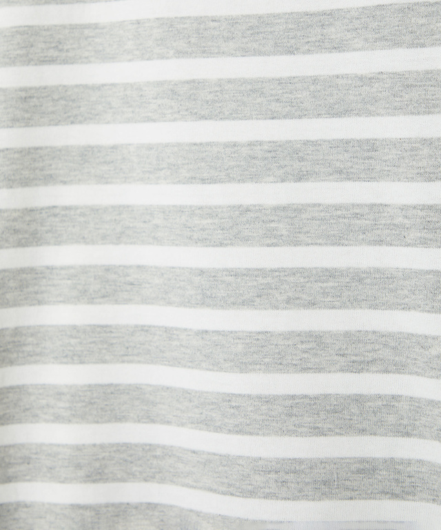 天竺 パネルボーダー クルーネック Tシャツ