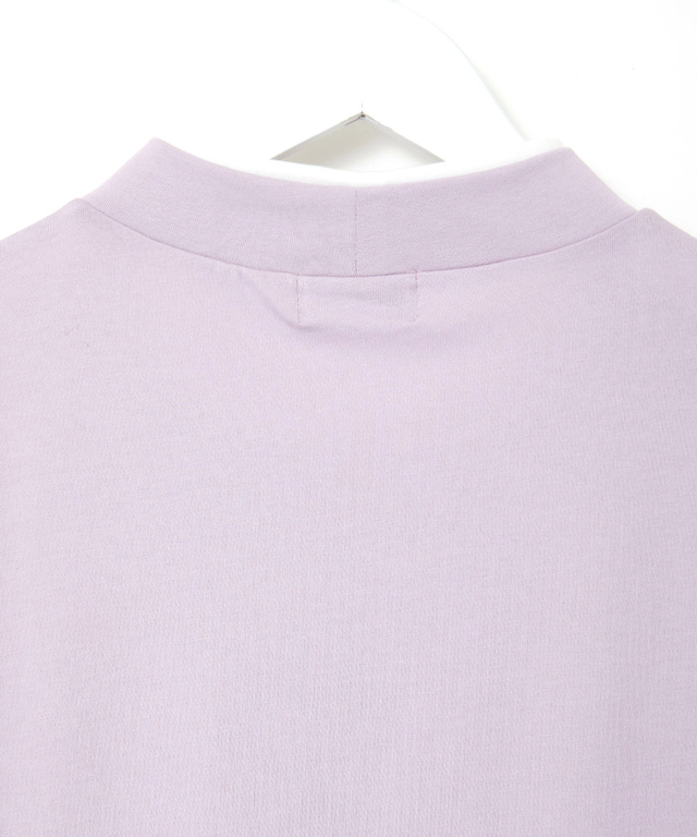 プレーティング天竺 配色ハイネック カットソー【吸汗速乾】