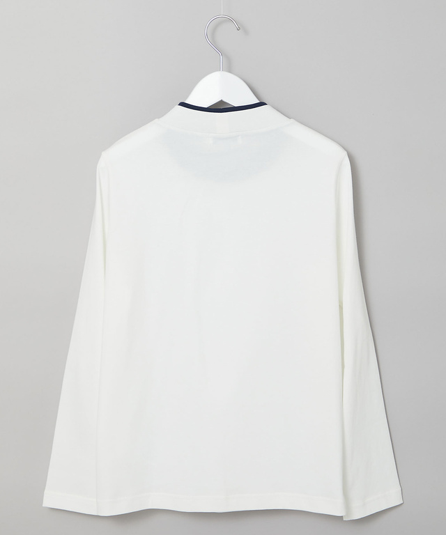 プレーティング天竺 配色ハイネック カットソー【吸汗速乾】