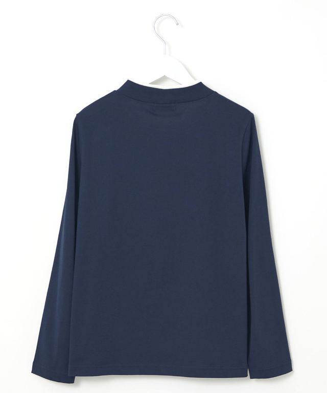 プレーティング天竺 配色ハイネック カットソー【吸汗速乾】