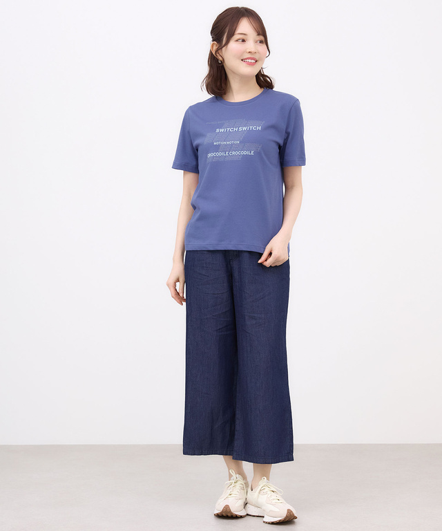 プレーティング天竺 ロゴプリント Tシャツ【吸汗速乾】