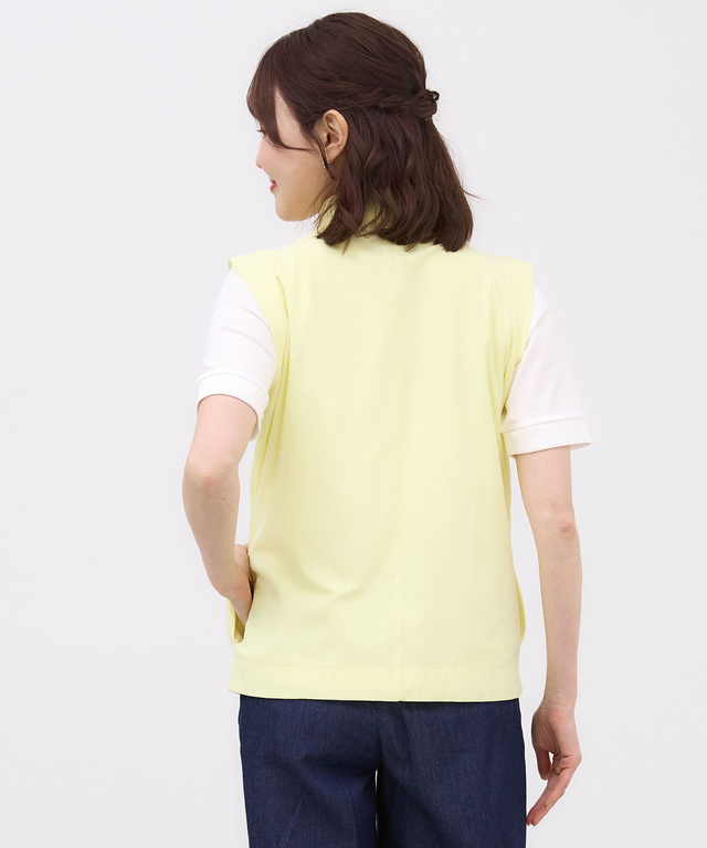 ロゴ ジャカード スタンドカラー ベスト