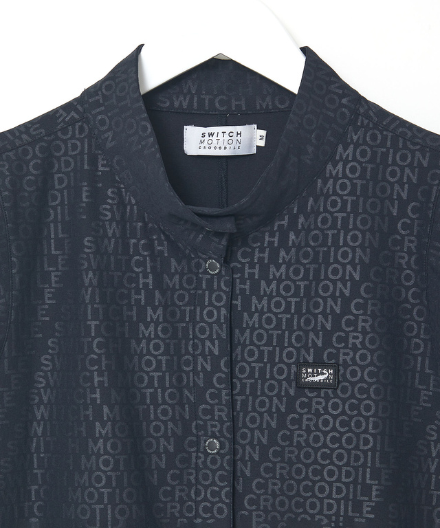 ロゴ ジャカード スタンドカラー ベスト