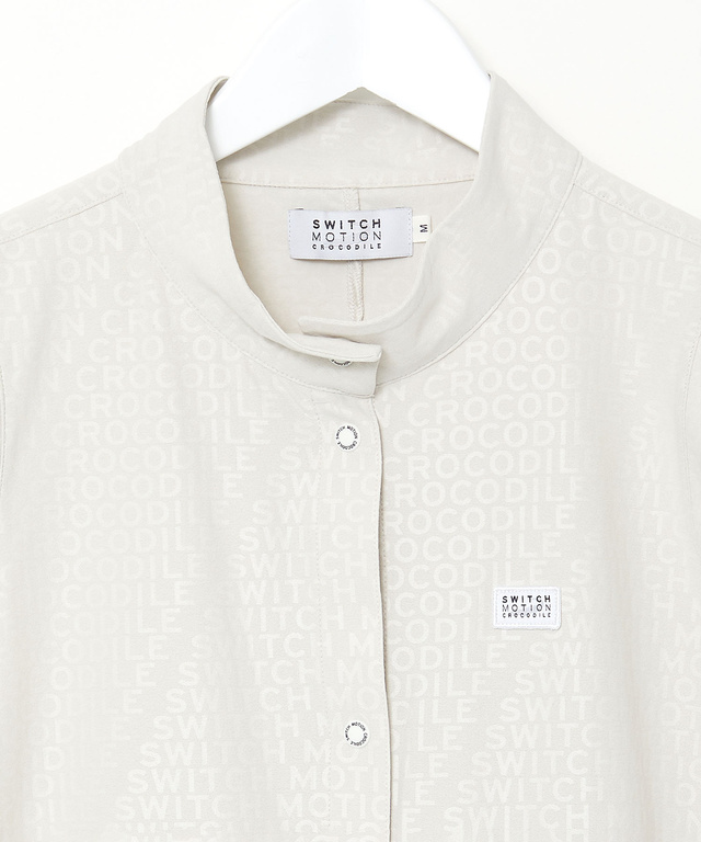 ロゴ ジャカード スタンドカラー ベスト