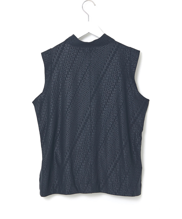 ロゴ ジャカード スタンドカラー ベスト