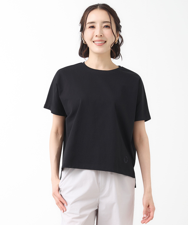 プレーティング天竺 ドルマンスリーブ Tシャツ【接触冷感】