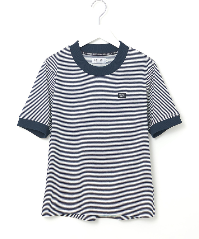 プレーティング天竺 リブ切り替え Tシャツ【吸水速乾】