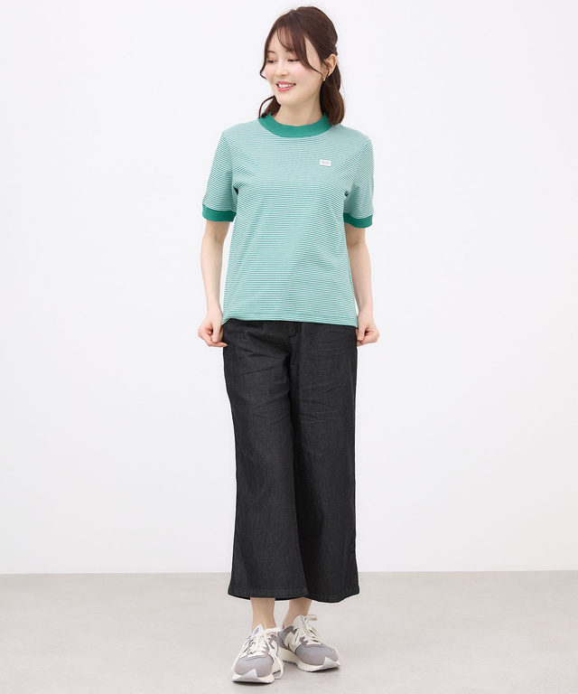 プレーティング天竺 リブ切り替え Tシャツ【吸水速乾】