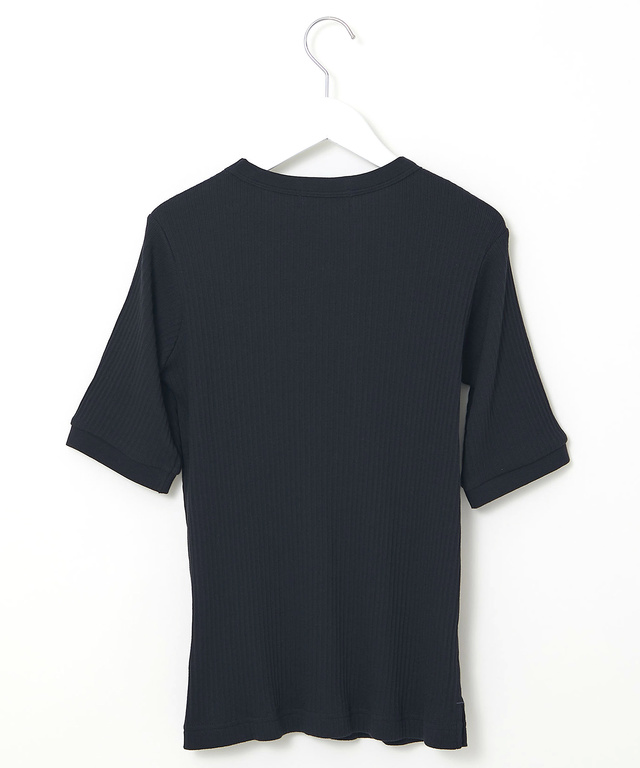 シアーストライプ クルーネック カットソー