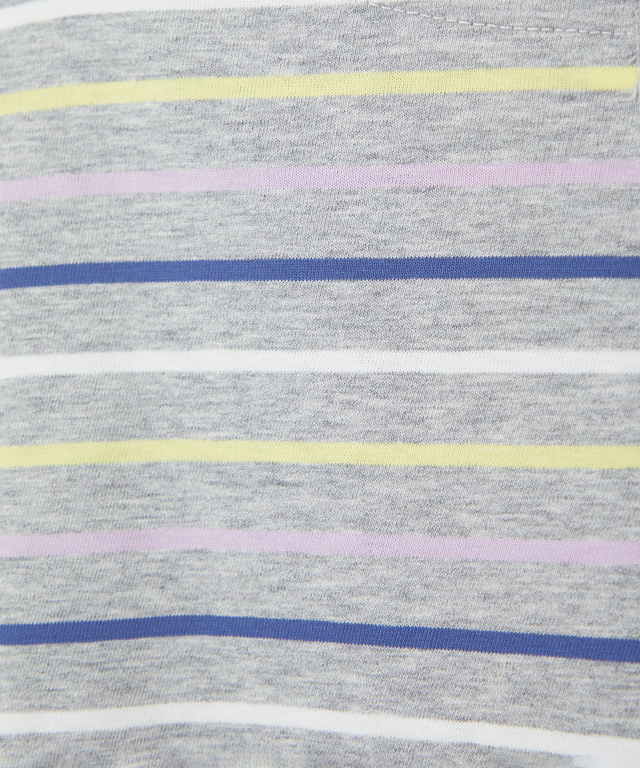 スノーコットン ボーダー 七分袖 Tシャツ【接触冷感】