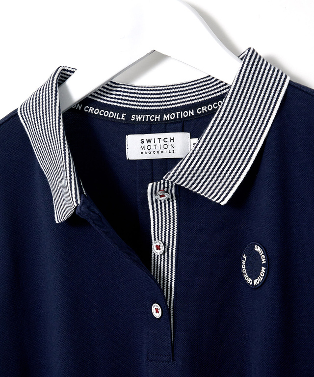 スノーコットン 鹿の子 七分袖 ポロシャツ【接触冷感】