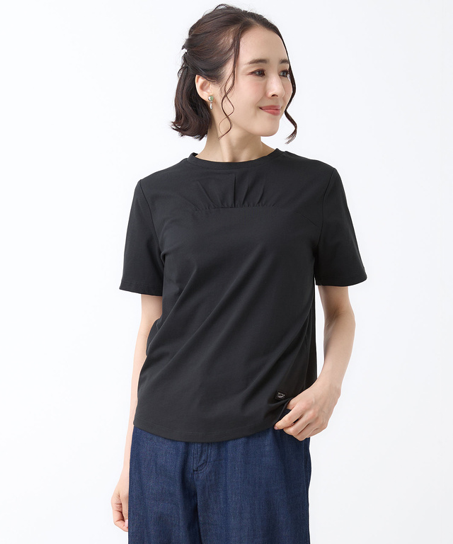 スノーコットン フロントギャザー Tシャツ【接触冷感】