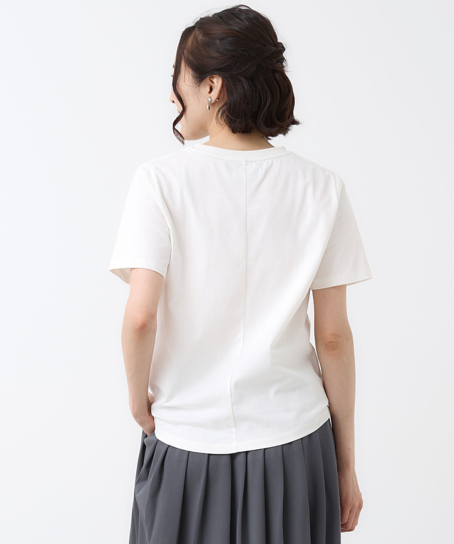 スノーコットン フロントギャザー Tシャツ【接触冷感】