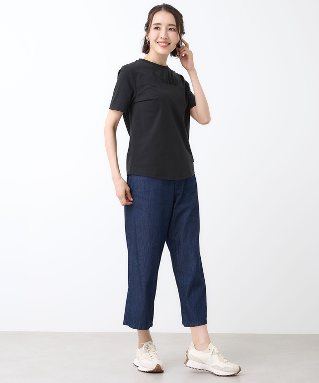 スノーコットン フロントギャザー Tシャツ【接触冷感】