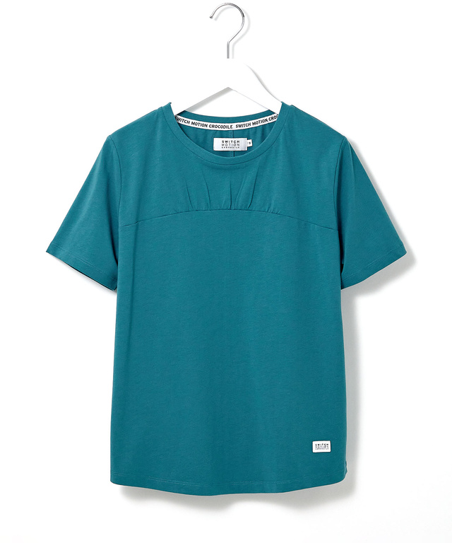 スノーコットン フロントギャザー Tシャツ【接触冷感】