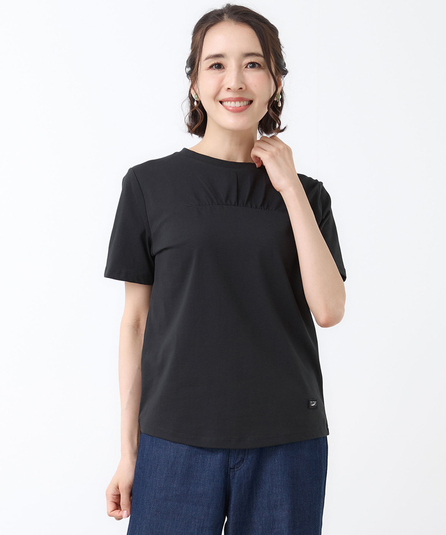 スノーコットン フロントギャザー Tシャツ【接触冷感】