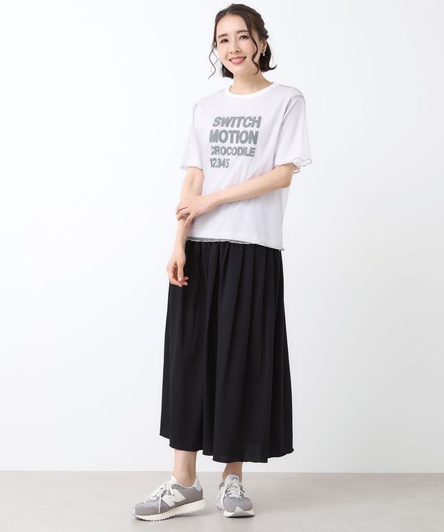 スムース チュール レイヤード風 Tシャツ