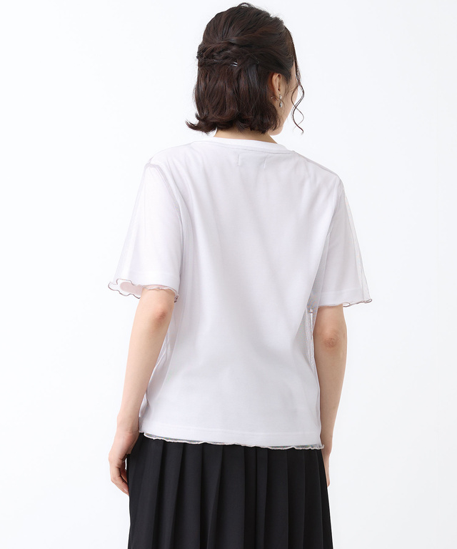 スムース チュール レイヤード風 Tシャツ