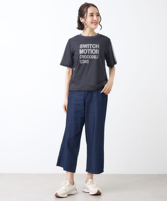 スムース チュール レイヤード風 Tシャツ