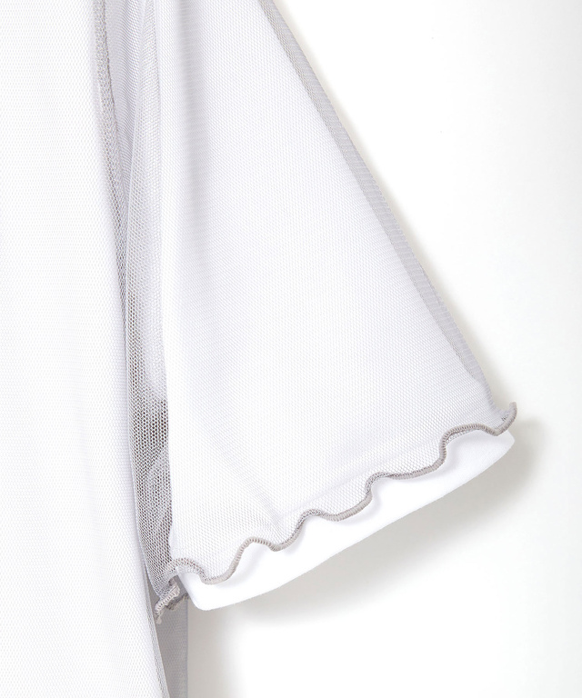 スムース チュール レイヤード風 Tシャツ