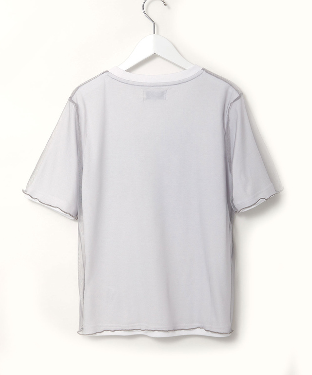 スムース チュール レイヤード風 Tシャツ
