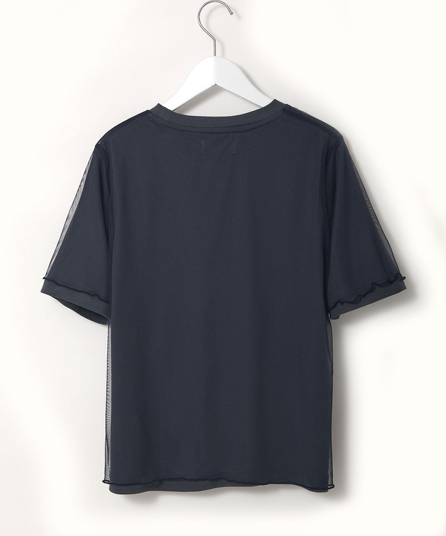 スムース チュール レイヤード風 Tシャツ