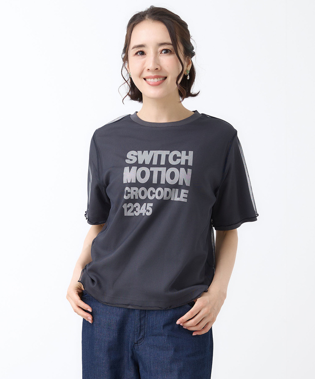 スムース チュール レイヤード風 Tシャツ