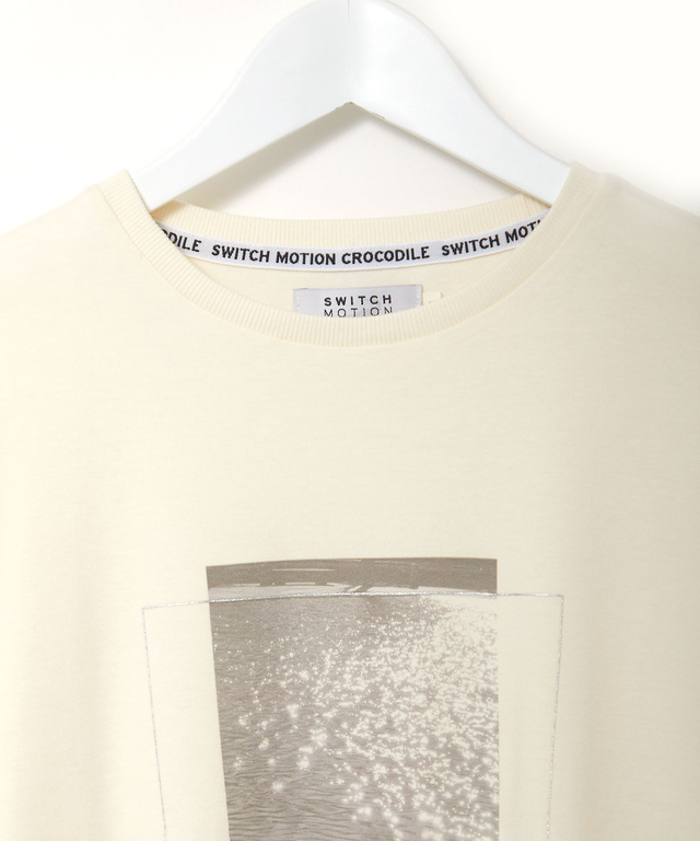 スムース ロゴプリント チュニック丈 Tシャツ