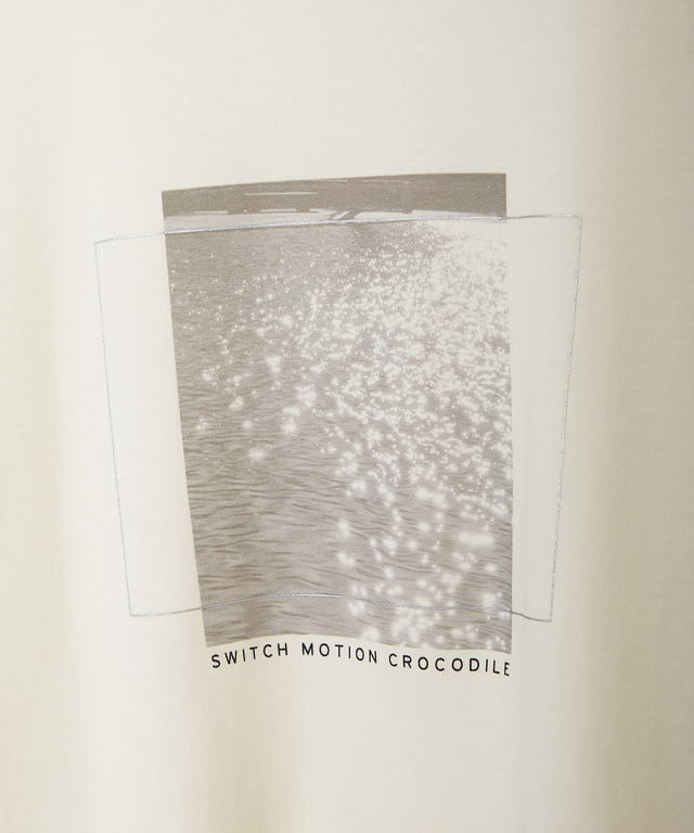 スムース ロゴプリント チュニック丈 Tシャツ