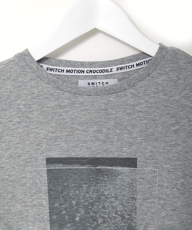 スムース ロゴプリント チュニック丈 Tシャツ