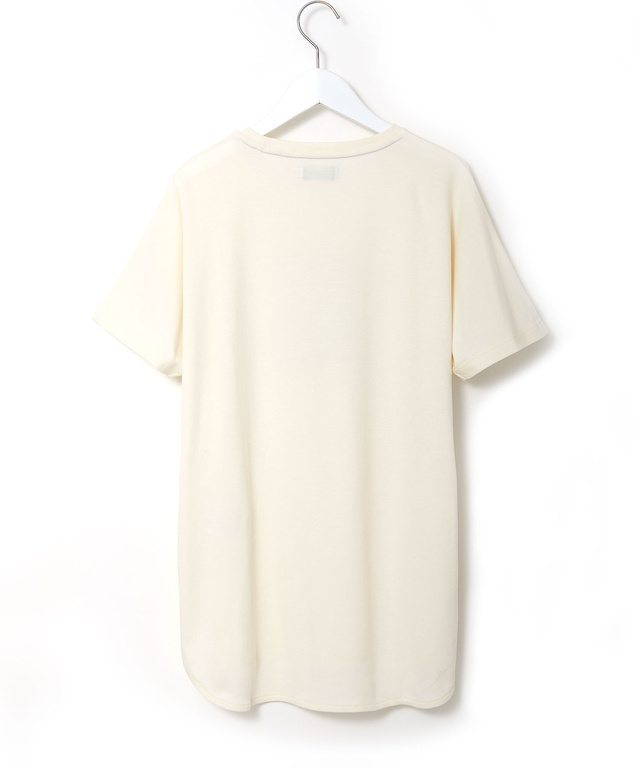 スムース ロゴプリント チュニック丈 Tシャツ