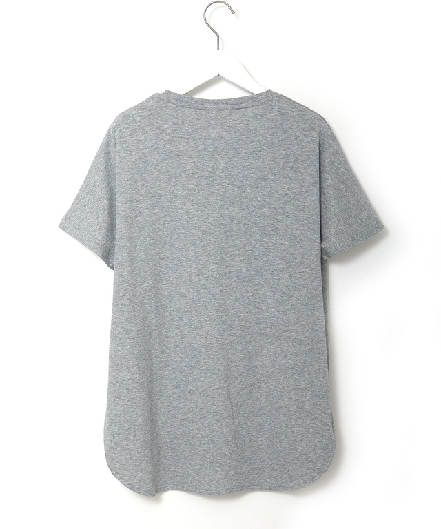 スムース ロゴプリント チュニック丈 Tシャツ