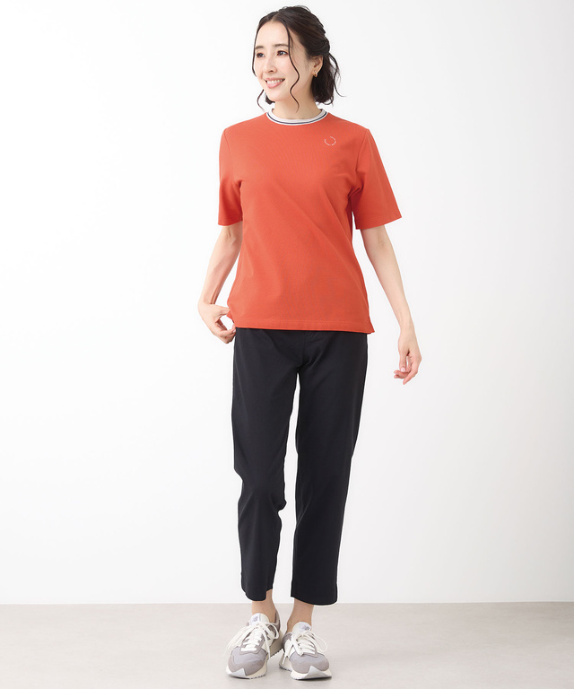 襟ライン クルーネック Tシャツ