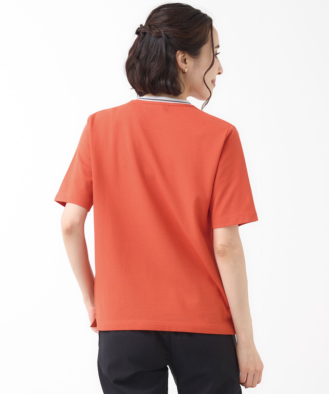 襟ライン クルーネック Tシャツ