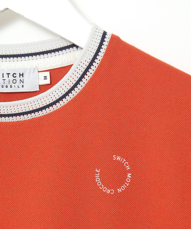 襟ライン クルーネック Tシャツ