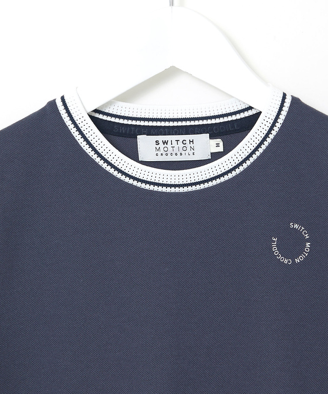 襟ライン クルーネック Tシャツ