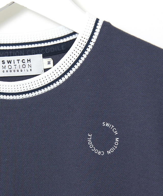 襟ライン クルーネック Tシャツ