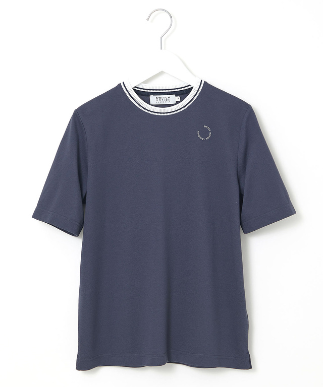 襟ライン クルーネック Tシャツ