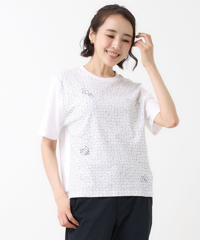 スムース 幾何学 ロゴプリント Tシャツ