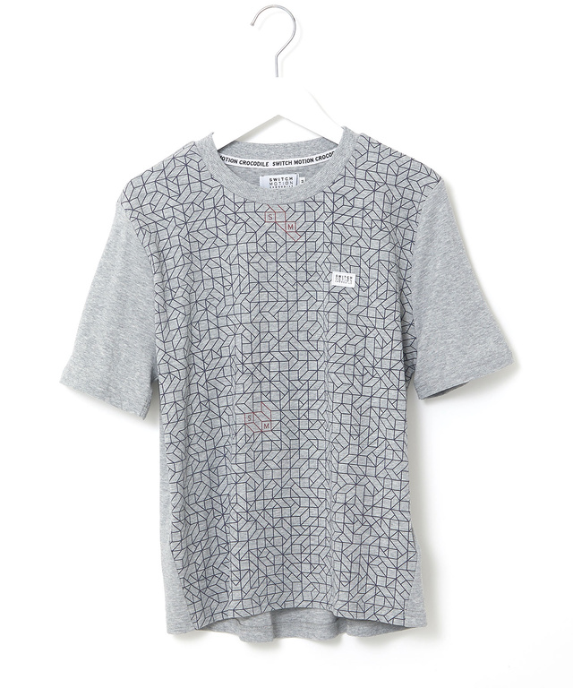 スムース 幾何学 ロゴプリント Tシャツ