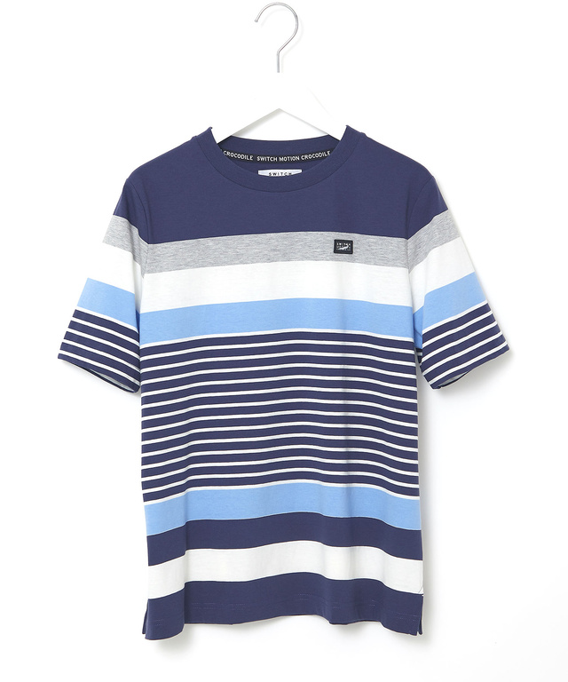 スノーコットン 天竺 パネルボーダー Tシャツ【接触冷感】